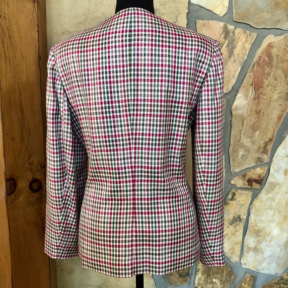 Vintage Pendleton Lined Blazer Jacket Shepherd’s Check Pockets (10) - Picture 5 of 17